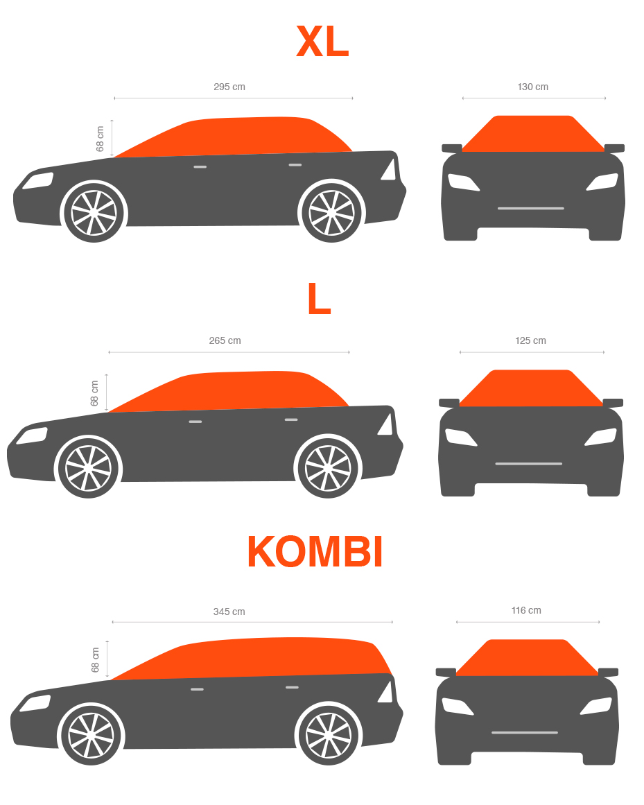 Водоустойчиво висококачествено покривало полукалъф за автомобил размер XL ХЛ 295 cm x 130 cm сив CarPassion