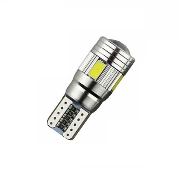 Лед Крушки За Габарит, Т10 W5W LED 6 SMD, Canbus, 12V, Бяла Светлина