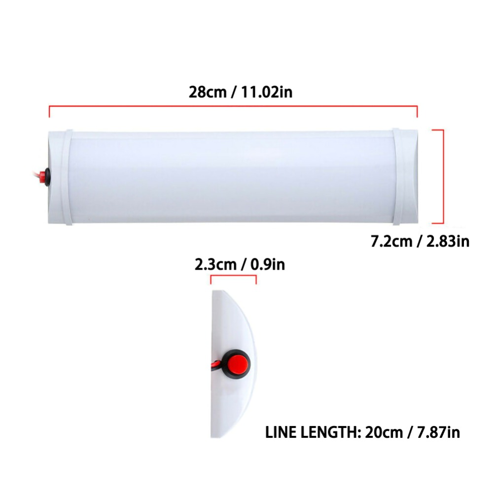 1 брой 72 ЛЕД LED Интериорна диодна лампа 28 см бяла светлина 12V за автомобил бус ван каравана кемпер дома или офиса