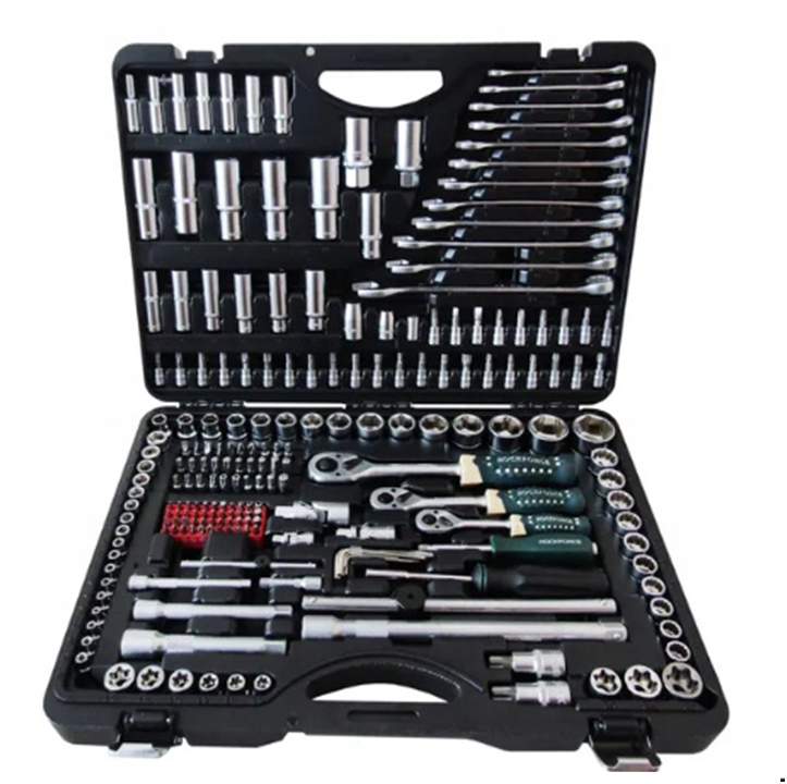 Комплект гедоре вложки и аксесоари от 216 части, 1/4 & 3/8 & 1/2\'\' CR-V CR-MO