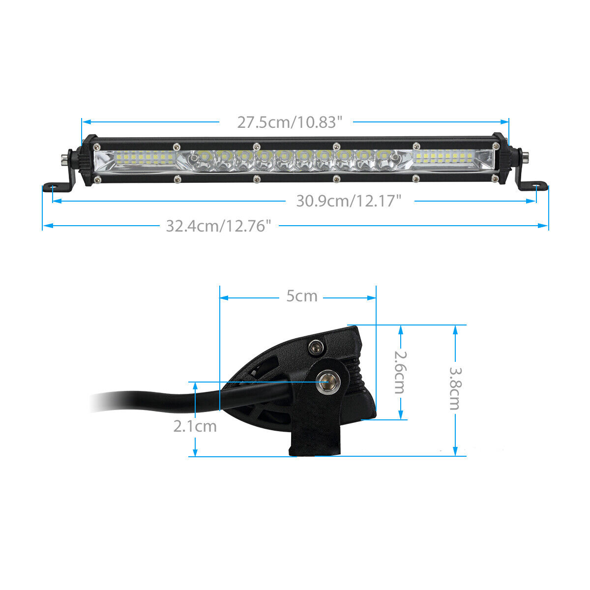 27.5 см Диоден LED Лед Бар 72W Ултра Тънък 12-24V Комбинирана Combo - Flood и Spot Светлина