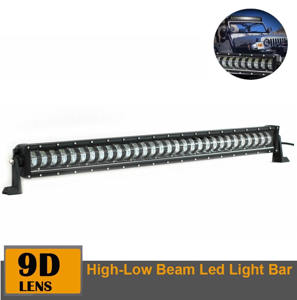 9D 88.5 СМ Led Bar Лед Бар Hi/Lo Kъси Дълги Водоустойчив Удароустойчив 12V 24V 19200 LМ 240W С Лупи Off-Road Лед Бар За Джип ATV