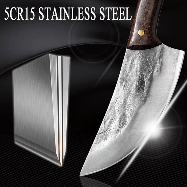 Японски широк кухненскинож AINA MEET за рязане и кълцане, фултанг, стомана 5CR13Mov