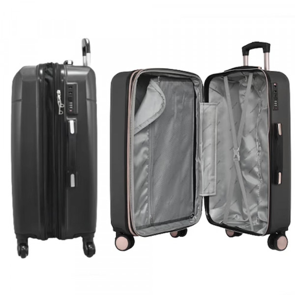 Комплект луксозни разширяващи се куфари - спинъри ULTRA LIGHT TRAVELER 8093 BLACK