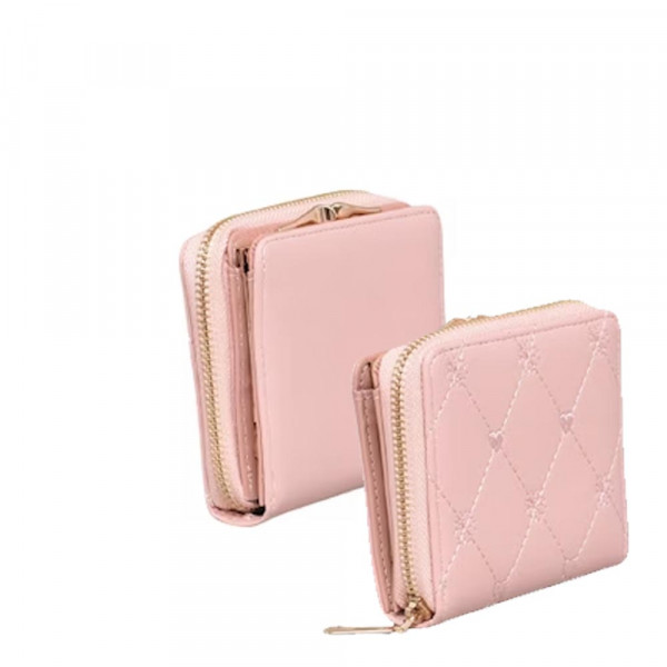 Красиво и елегантно дамско портмоне от еко кожа 02438 PINK