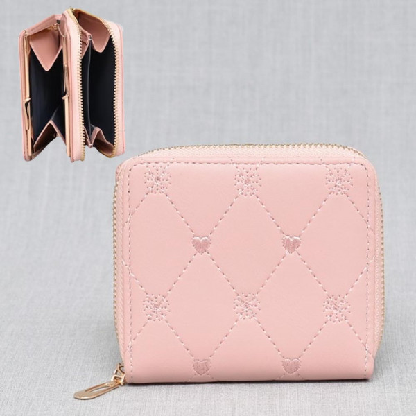 Красиво и елегантно дамско портмоне от еко кожа 02438 PINK