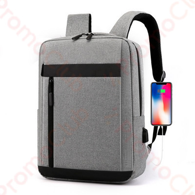 Стилна раница за лаптоп с USB порт - GREY 12131