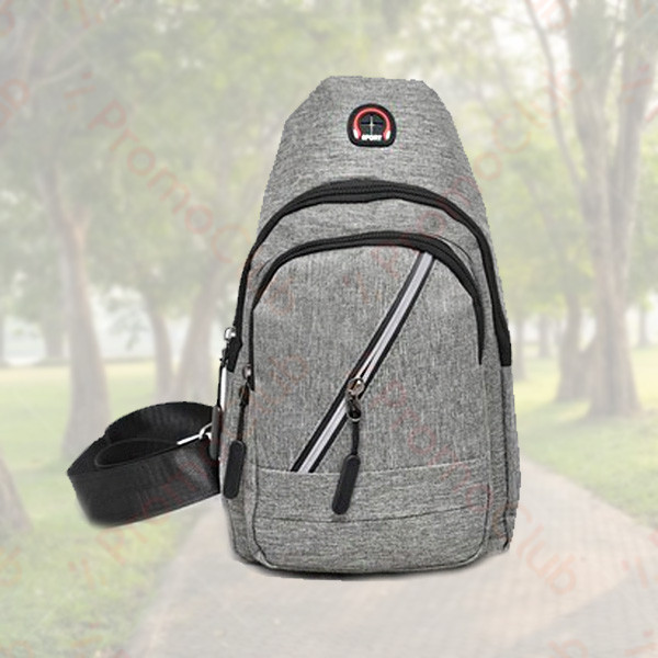 Практична спортна чанта за през рамо с отвор за слушалки - SPORT GREY 3235