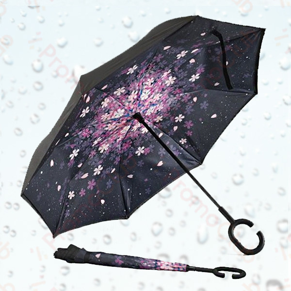 Ветроупорен затварящ се наобратно чадър COOLBRELLA - LITTLE FLOWERS 41682 здрав и удобен