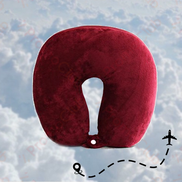 Мека и удобна възглавница за път с копче TRAVEL COMFORT - RED 1592