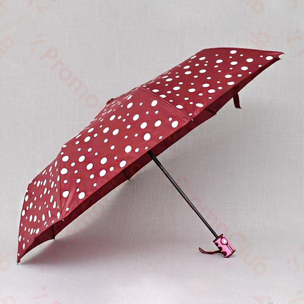 Дамски чадър, който си променя цветовете при намокряне RAINDROPS - RED 12621