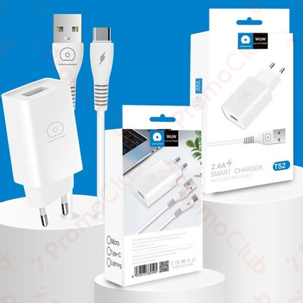 Зарядно устройство с кабел USB към Микро USB, 1M, WUW T66