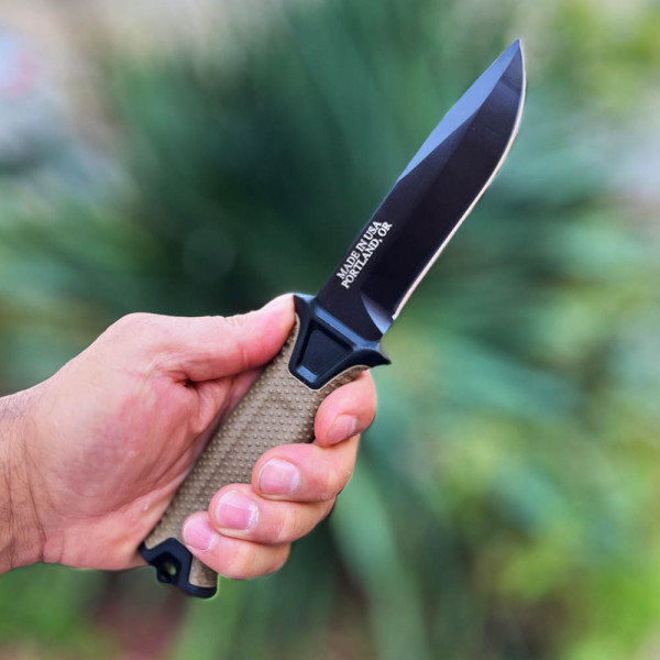Тактически нож за оцеляване GERBER TACTICAL BEIGE, стомана 420, вулканизирана дръжка, тактическа кания