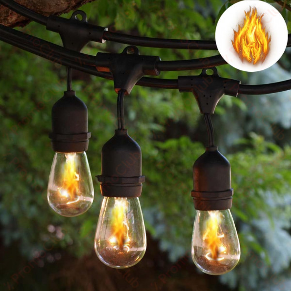Соларно декоративно осветление за градина TM2604 Outdoor с ефект на пламък, 10 бp фасунги, винтидж, 8м, взаимосвързани