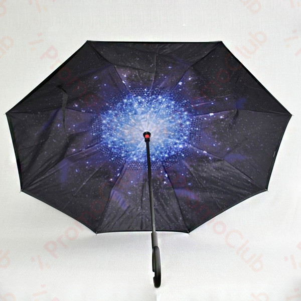 Ветроупорен затварящ се наобратно чадър COOLBRELLA - GALAXY 41682 здрав и удобен