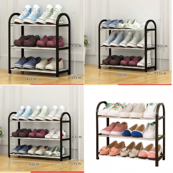 Три редов стелаж за обувки SHOES RACK III BLACK
