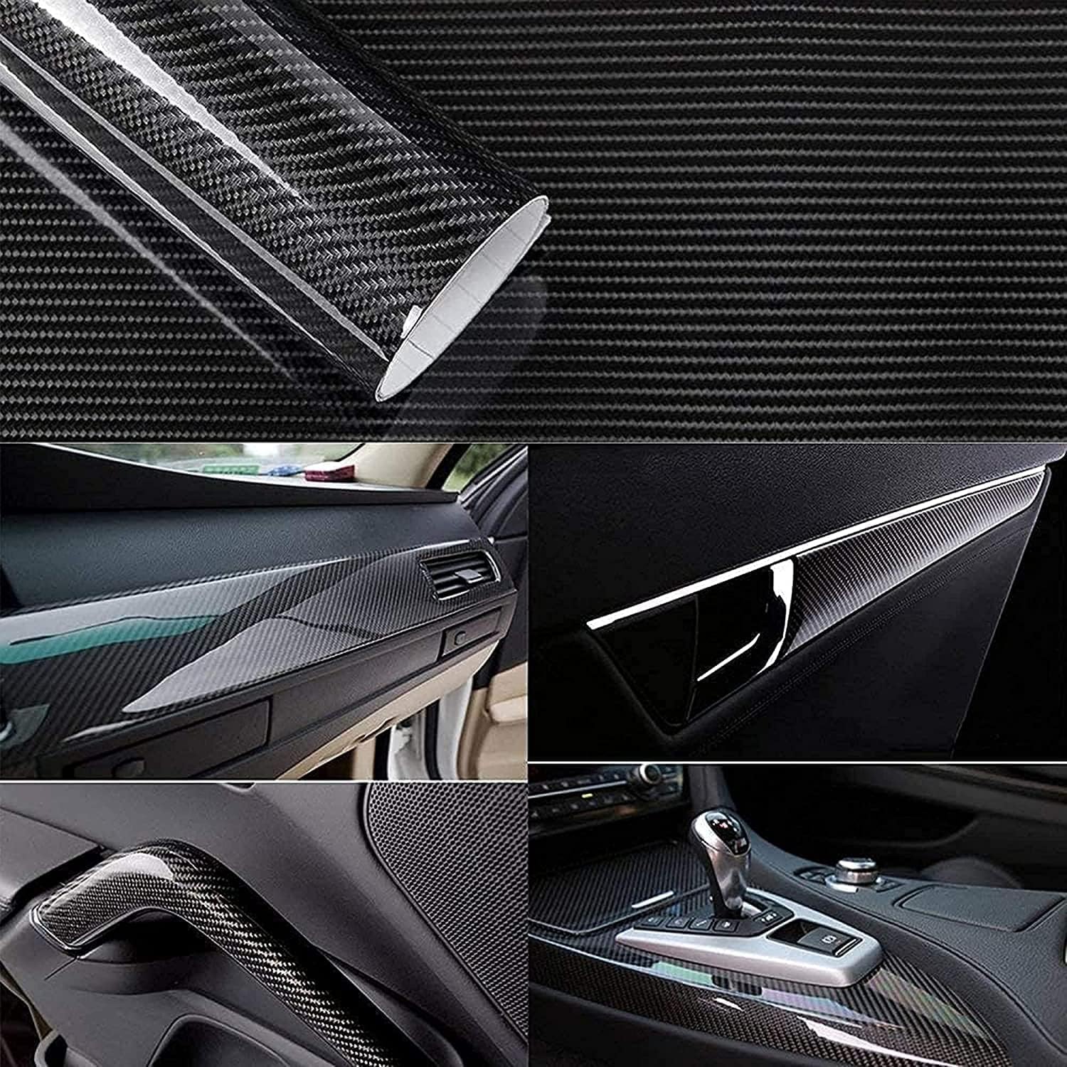 6D Декоративно автомобилно фолио 1.52 X 18M черен карбон BLACK CARBON