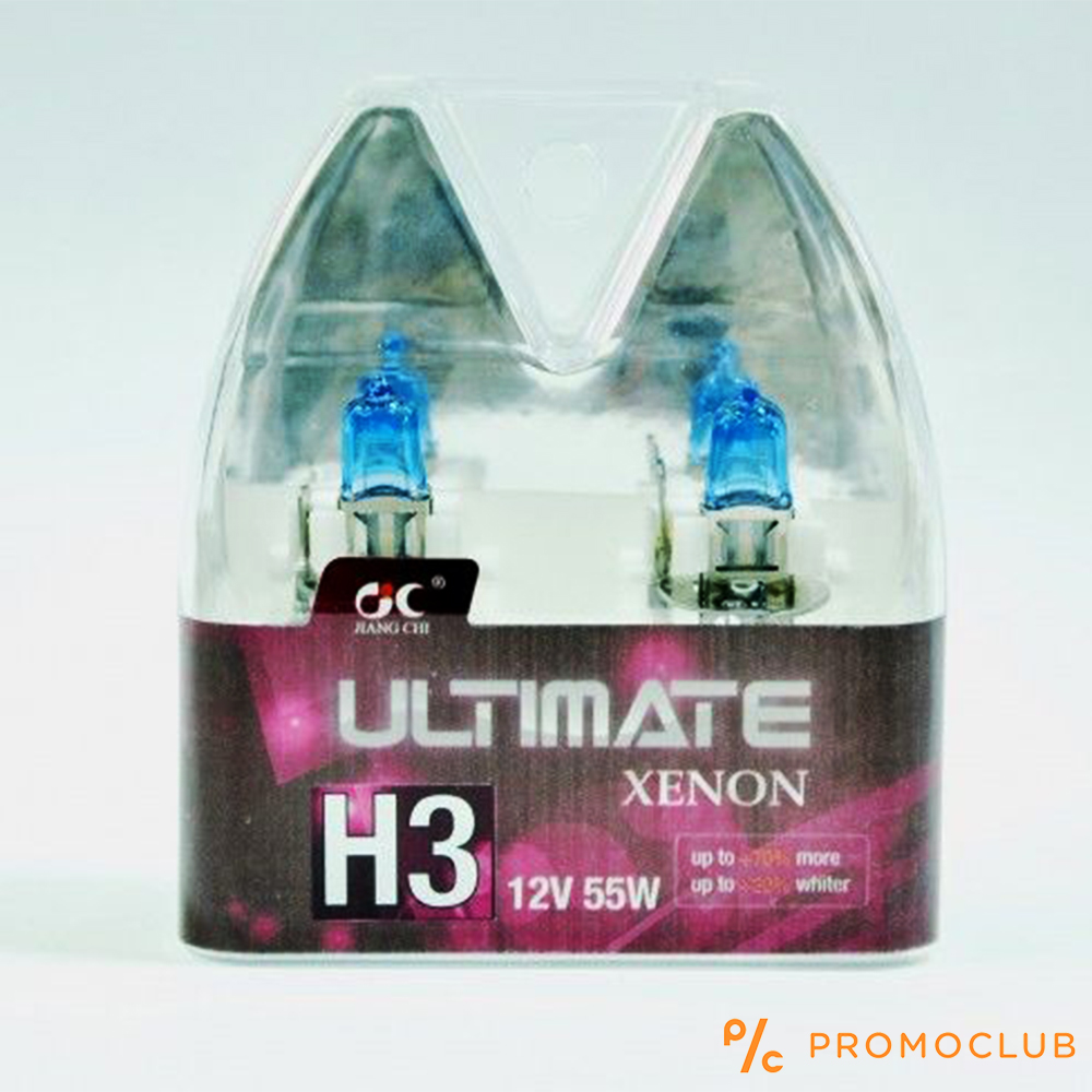 Бюджетни  бели автомобилни крушки H3 12V 55W  ULTIMATE XENON- 2 броя