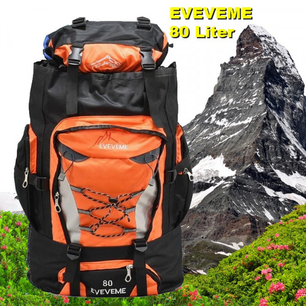 Голяма туристическа раница 80L EVEVEME ORANGE 22026