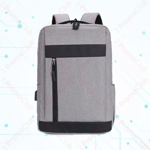 Стилна раница за лаптоп с USB порт - GREY 12131