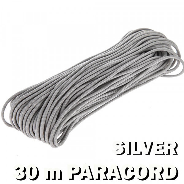 Здраво въже - PARACORD 550, 30 метра, сребърен цвят
