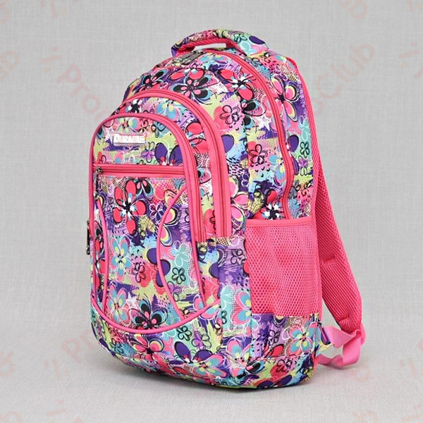 Ученическа голяма раница DURABLE, удобна и красива - PINK FLOWERS 4020