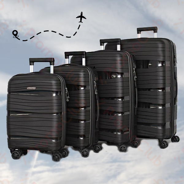 Комплект 4бр здрави и практични авио куфари TRAVEL - BLACK PP 4003