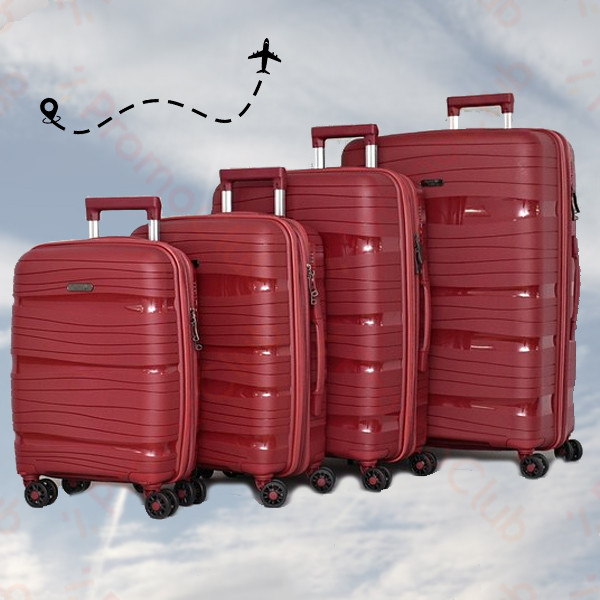 Комплект 4бр здрави и практични авио куфари TRAVEL - RED PP 4003