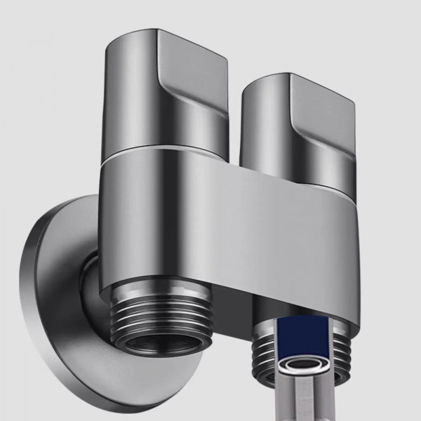 Луксозен двоен душ комплект за биде за тоалетна - луксозен спирателен кран, двойно управление, QHMT02