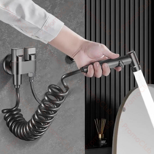 Луксозен двоен душ комплект за биде за тоалетна - луксозен спирателен кран, двойно управление, QHMT02