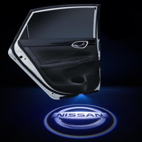Безжични NISSAN странични светлини за врата на кола JQ-666, 2 броя LED лого