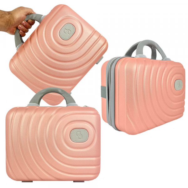 Надкуфарна пътна чанта CUBE DD PEACH, PVC, с цип, крачета и ластик за фиксиране