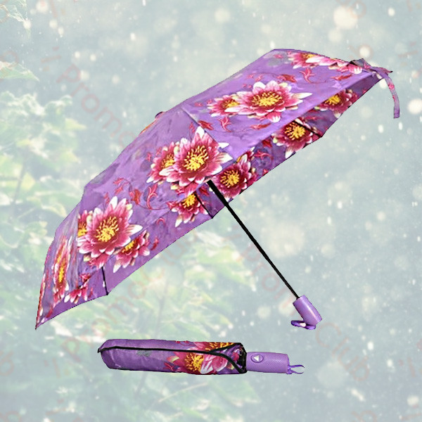 Красив и удобен дамски чадър с автоматично отваряне GRACIA - PURPLE LILLY 41594