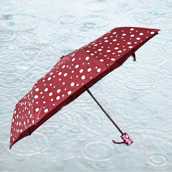 Дамски чадър, който си променя цветовете при намокряне RAINDROPS - RED 12621
