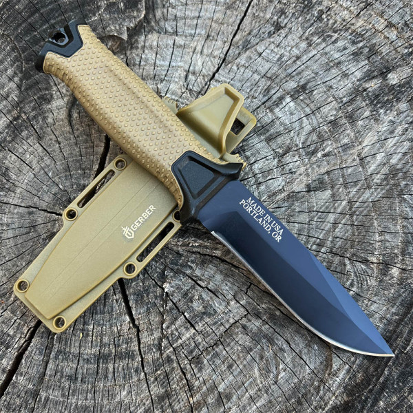 Тактически нож за оцеляване GERBER TACTICAL BEIGE, стомана 420, вулканизирана дръжка, тактическа кания
