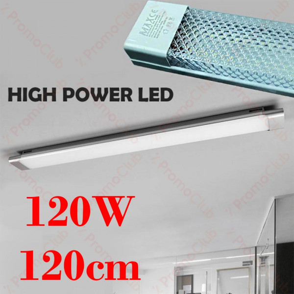 Тройно LED тяло 120 см 120W 6500К ярка студено бяла светлина 9000 Lm, 3 ленти long LED