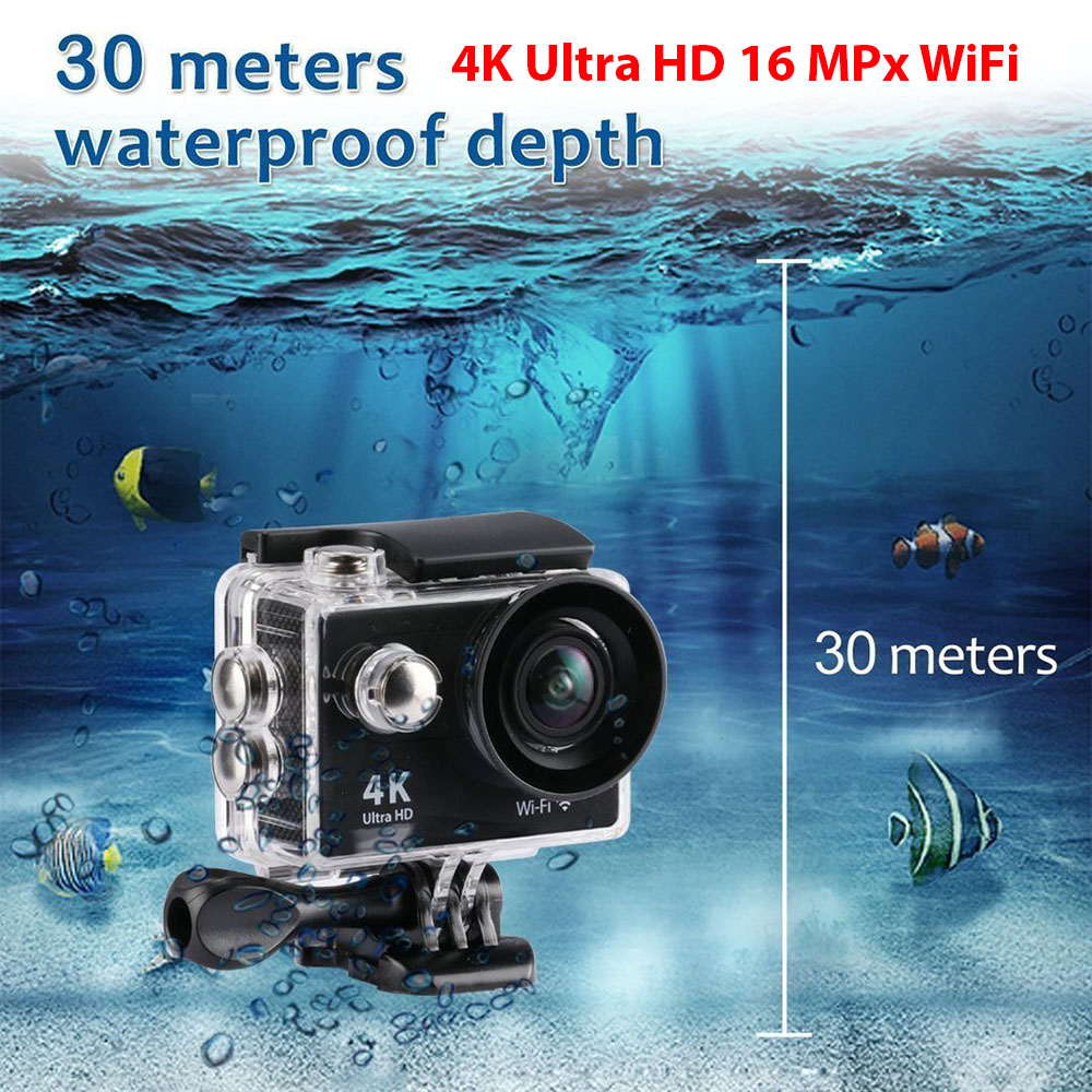 4K Ultra HD екшън камера, 16MPx, WiFi, до 30 метра под вода, до 64GB