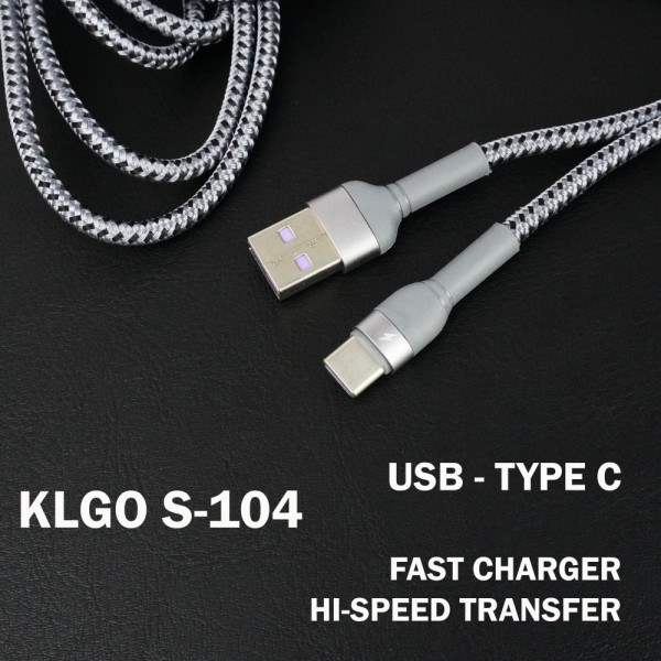 USB кабел за бързо зареждане и трансфер на данни KLGO S - 104 , Type - C