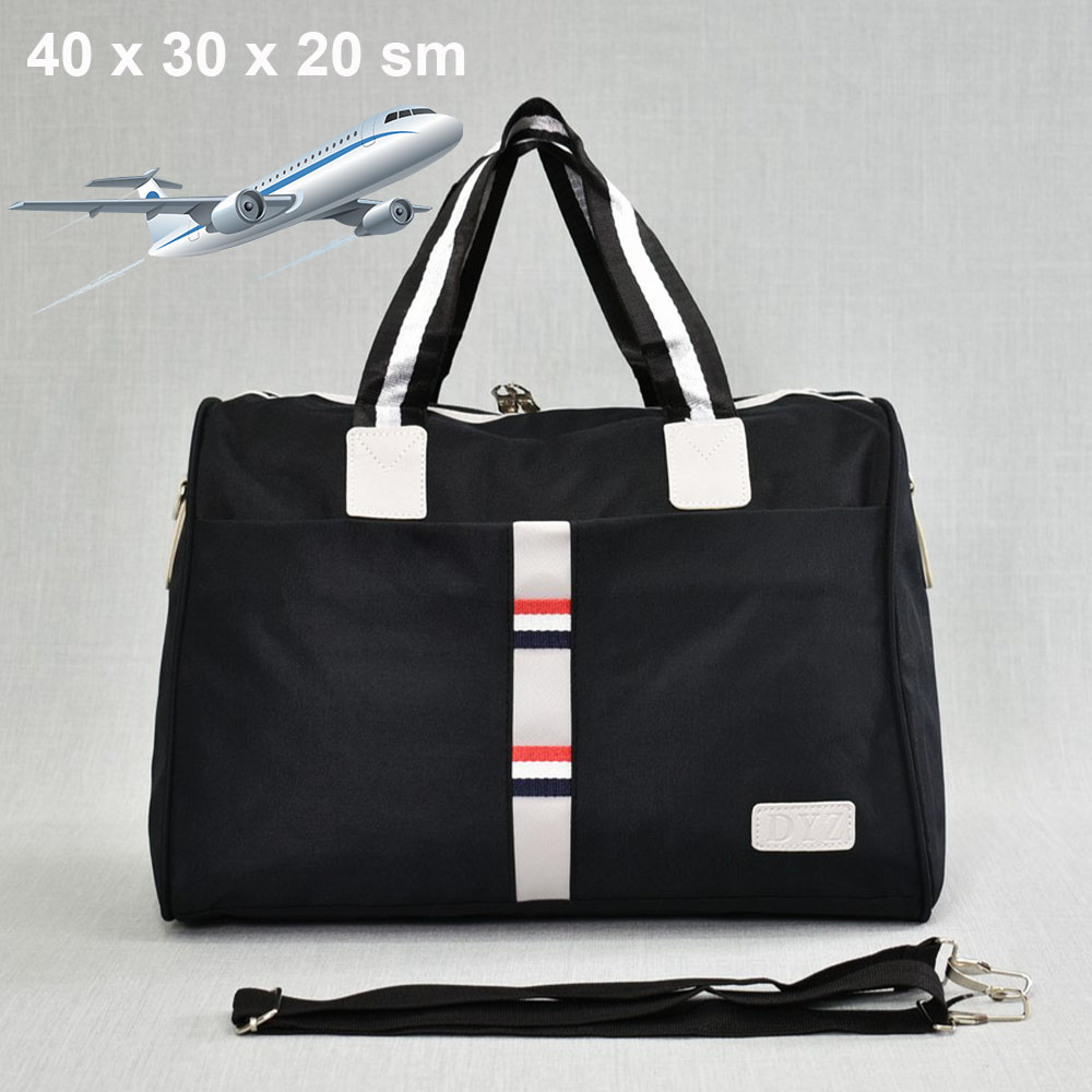 Куфарен авио сак TOMMY H 12006 BLACK SPORT за ръчен багаж, 20 х 30 х 40 см