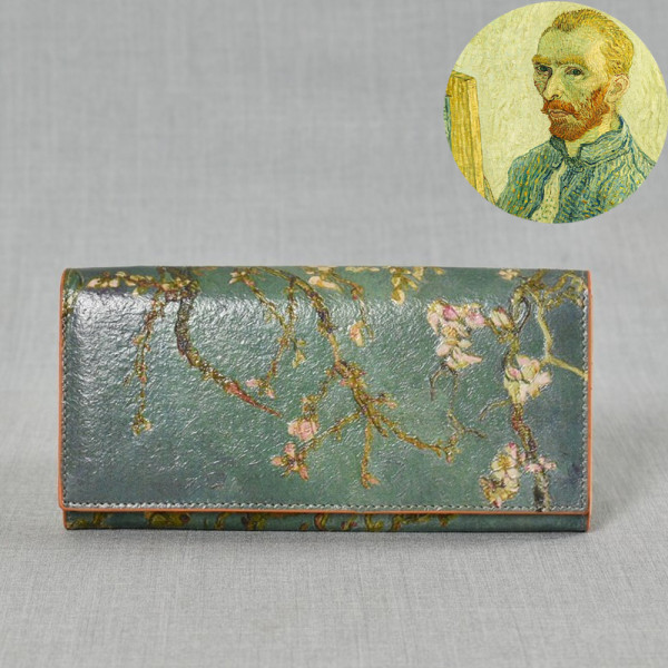 ЛУКС портфейл Ван Гог от естествена кожа и ръчна изработка, 456-7