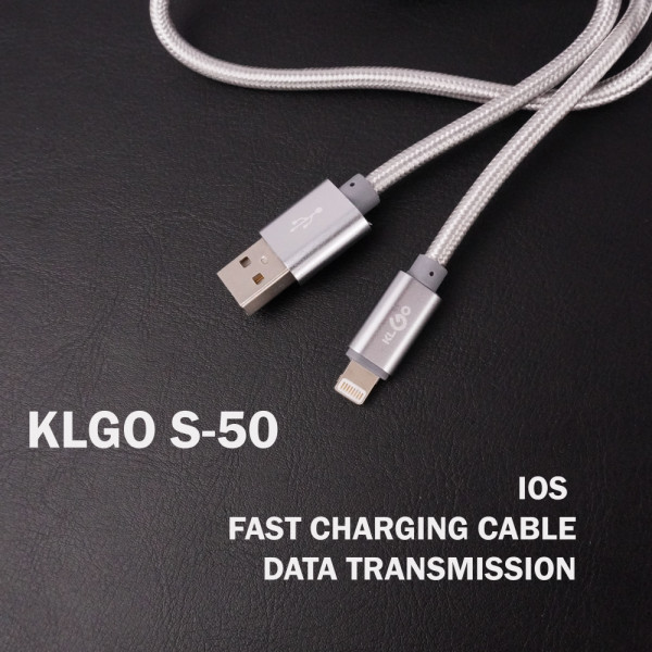 USB кабел за зареждане и пренос на данни KLGO S-50 - за iPhone