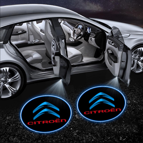 Безжични CITROEN странични светлини за врата на кола, 2 броя, LED лого