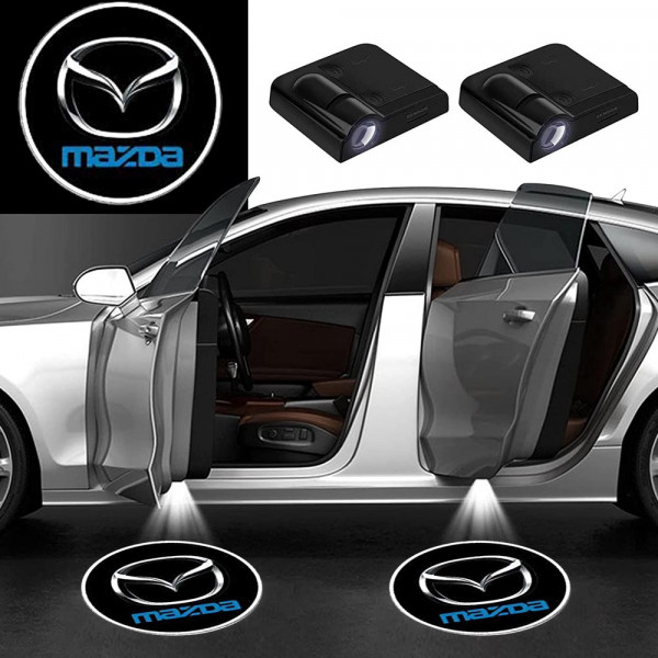 Безжични MAZDA странични светлини за врата на кола, 2 броя, LED лого