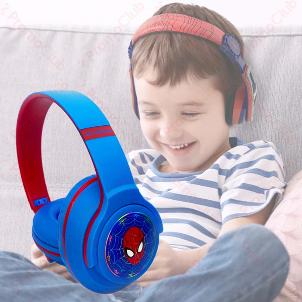 Безжични светещи Bluetooth слушалки SPIDER-MAN MA-3 за деца, aнимационни, сгъваеми и регулируеми, вграден микрофон