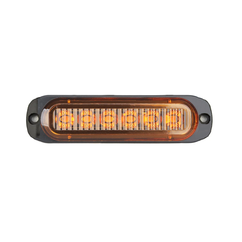 6 LED 12-24V Диодна Аварийна Сигнална Лампа За Пътна Помощ Платформа Жълта Блиц Светлина Мигаща Оранжев 112 x 29 mm