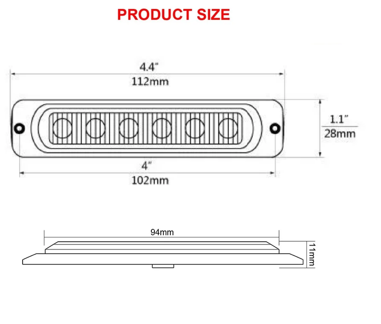 LED Лед Диоден 12-24V Габарит Маркер Токос за камион бус ван каравана платформа кемпер червен 112 x 28mm