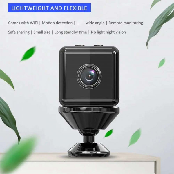 Мини WiFi дискретна камера X6 с магнитна стойка и място за SD карта - HD WIFI CAMERA 1080P