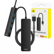 USB хъб Baseus UltraJoy, 4 Порта, USB към 4xUSB 3.0, 1.0m, Черен - 12075