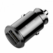 Зарядно устройство за кола Baseus Grain, 3.1A, 2 x USB, Черен - 40511