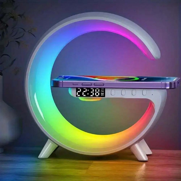 RGB Интелигентна Bluetooth LED лампа G63 - Безжично зарядно устройство, Аларма, За възрастни и деца